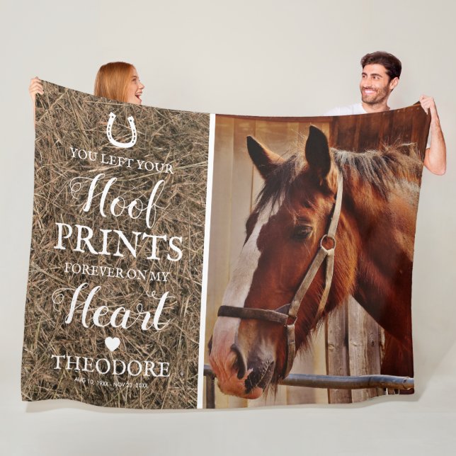 Rustic Horse Memorial - Pet Loss Fleece Blanket (In Situ)