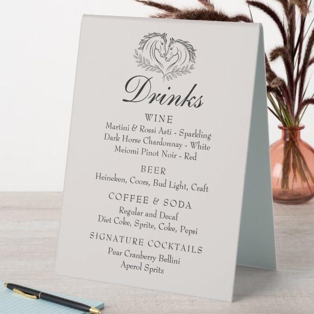 Rustic Horse Western Country Wedding Bar Drinks  (In SItu (Table))