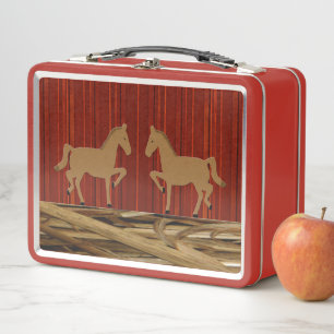 Rustic Horses Metal Lunch Box