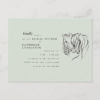Rustic Horses Nuzzling Sage Bridal Shower