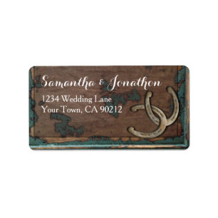 Rustic Horseshoe and Wood Label