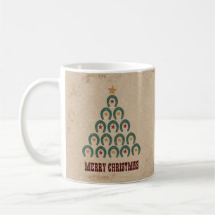 Rustic Horseshoe Christmas Tree Coffee Mug