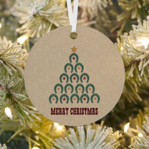 Rustic Horseshoe Christmas Tree Metal Tree Decoration