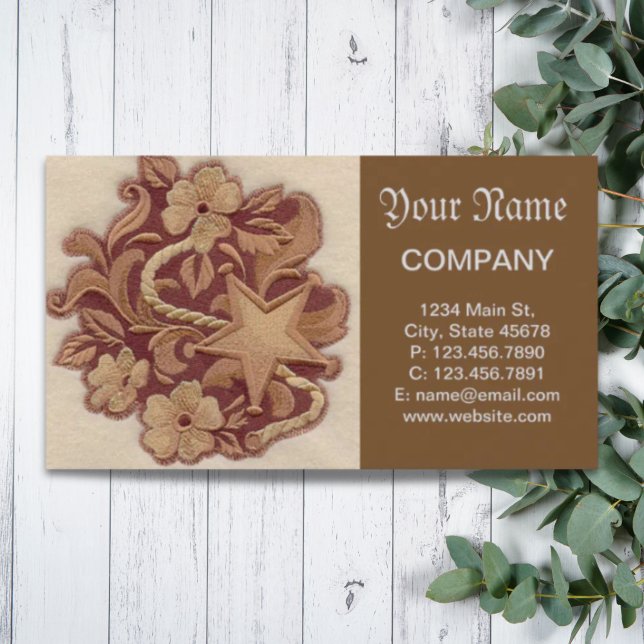 rustic horseshoe cowboy western country floral business card (rustic horseshoe cowboy western country floral business card)