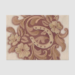 rustic horseshoe cowgirl western country floral tissue paper