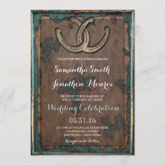 Rustic Horseshoe Wedding Invitation