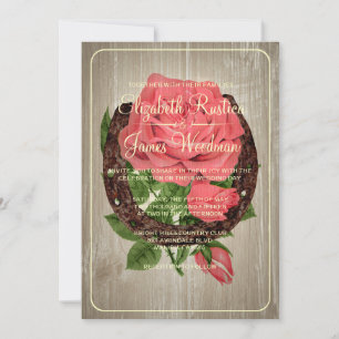 Rustic Horseshoe Wedding Invitations