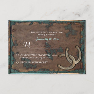 Rustic Horseshoe Wedding RSVP Card