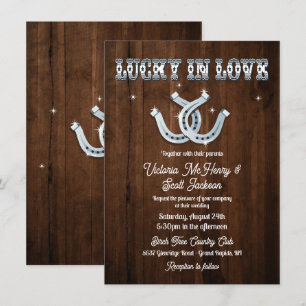 Rustic Horseshoe Western  Wedding Invitations