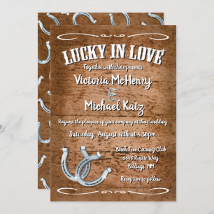 Rustic Horseshoe Western  Wedding Invitations