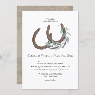 Rustic Horseshoes and Lavender Invitation