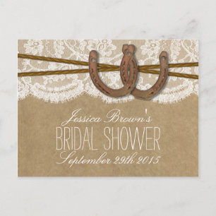 Rustic Horseshoes Bridal Shower Recipe Cards