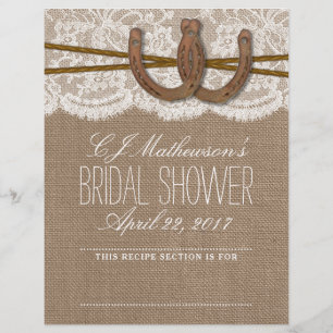 Rustic Horseshoes Bridal Shower Recipe Dividers