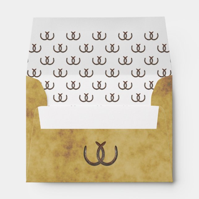 Rustic Horseshoes Distressed BG A6 6x4 Envelopes (Back (Bottom))