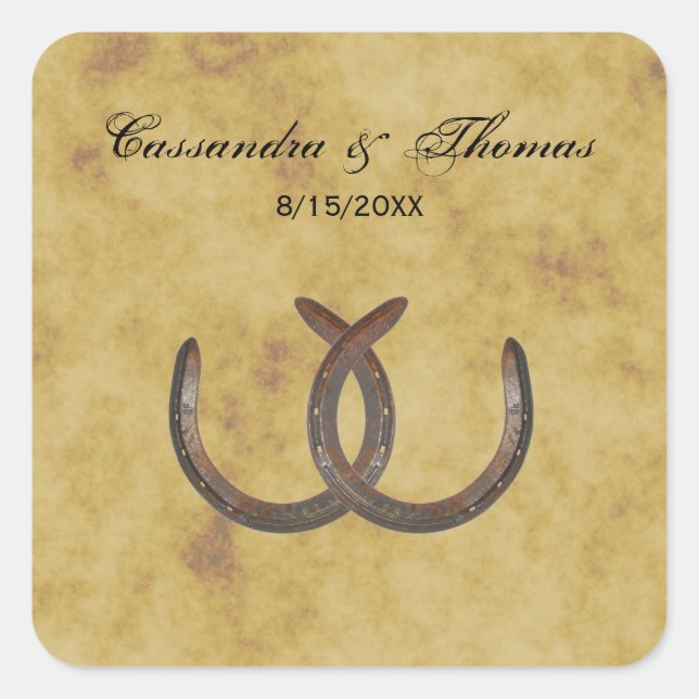 Rustic Horseshoes Distressed BG envelope seals (Front)