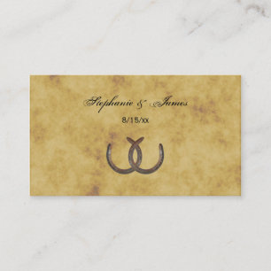 Rustic Horseshoes Distressed BG Escort Cards