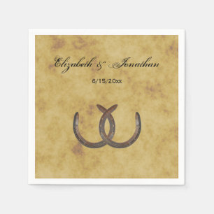 Rustic Horseshoes Distressed BG Napkins