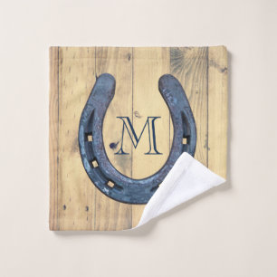 Rustic Horseshoes Ranch & Barn Wood Planks Bath Towel Set