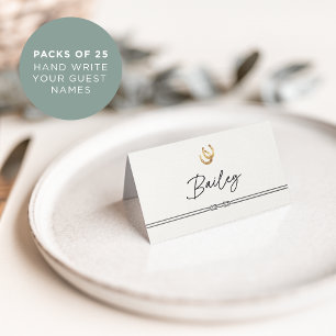 Rustic Horseshoes & Rope Trim Place Card