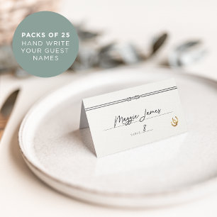 Rustic Horseshoes & Rope Trim Place Card