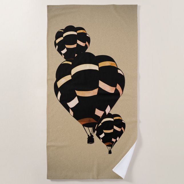 Rustic Hot Air Balloons Beach Towel (Front)