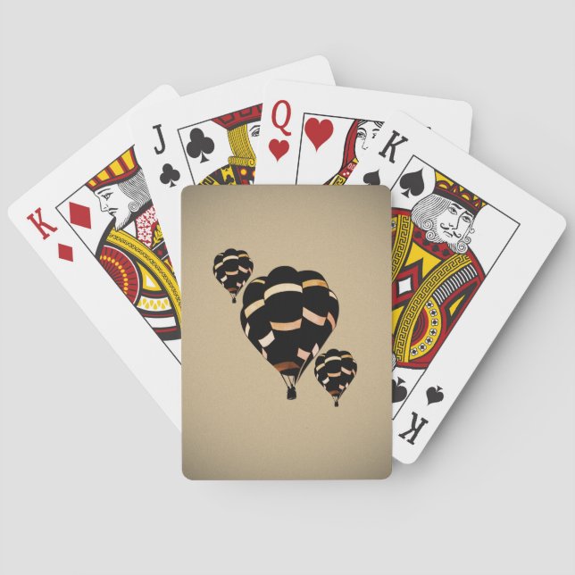 Rustic Hot Air Balloons Playing Cards (Back)
