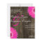 Rustic Hot Pink Daisy Square Wedding Invitations