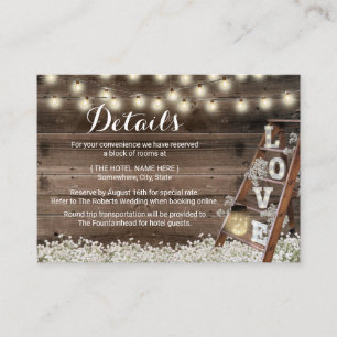 Rustic Hotel Accommodations Love Wooden Ladder Enclosure Card