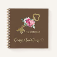 Rustic House Key Floral Vintage | Congratulations