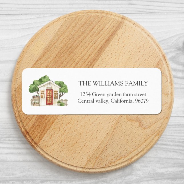 Rustic House Red Door Country Farmhouse Address (Close up)