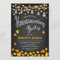 Rustic Housewarming Party - Chalkboard Fall Leaves