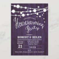 Rustic Housewarming Party - Purple Wood Pattern