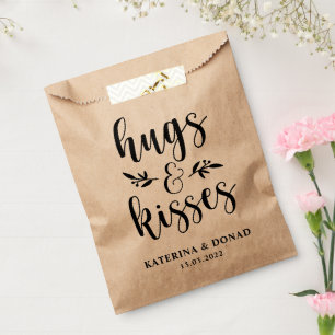 Rustic Hugs & Kisses Wedding Bridal Shower Favour Bags
