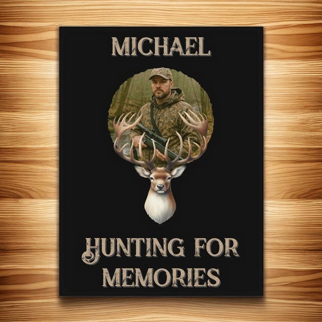 Rustic Hunter Deer Antler Memories Photo Postcard (Creator Uploaded)