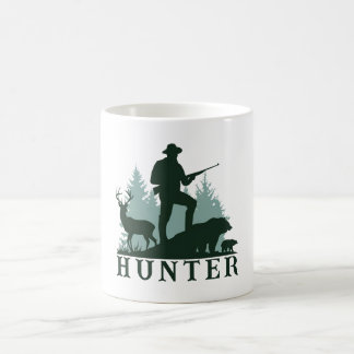 Rustic Hunter Silhouette with Wildlife Mug