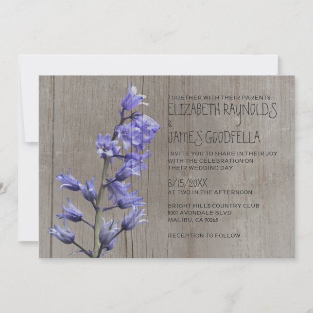 Rustic Hyacinth Wedding Invitations (Front)