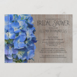 Rustic Hydrangea Bridal Shower Invitations