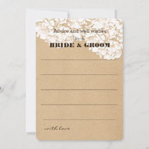 Rustic Hydrangeas Floral Wedding Advice Card