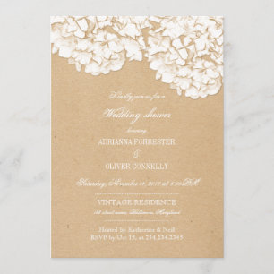 Rustic Hydrangeas Floral Wedding Shower Invitation