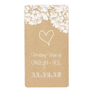 Rustic Hydrangeas Floral Wedding Wine