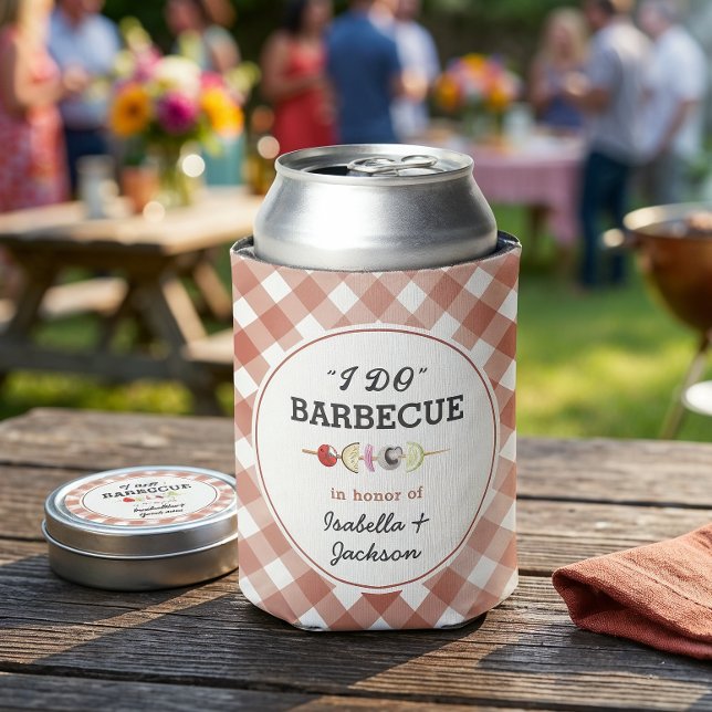 Rustic I Do Barbecue Wedding Shower Can Cooler (Creator Uploaded)