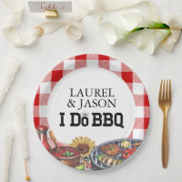 Rustic I Do BBQ Couple Shower Party Gingham