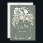 Rustic I Do BBQ Couples Shower Invitation<br><div class="desc">This "I Do BBQ" Invitation features a hand drawn floral mason jar design perfect for your backyard bbq engagement party,  couples shower,  stock the bar party,  rehearsal dinner,  or bridal shower. The elegant bbq template is perfect for a casual but chic wedding event.</div>