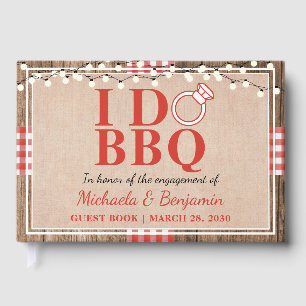 Rustic I Do BBQ Engagement Party Couples Shower Guest Book