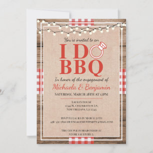 Rustic I Do BBQ Engagement Party Couples Shower Invitation