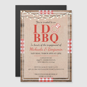 Rustic I Do BBQ Engagement Party Couples Shower Magnetic Invitation