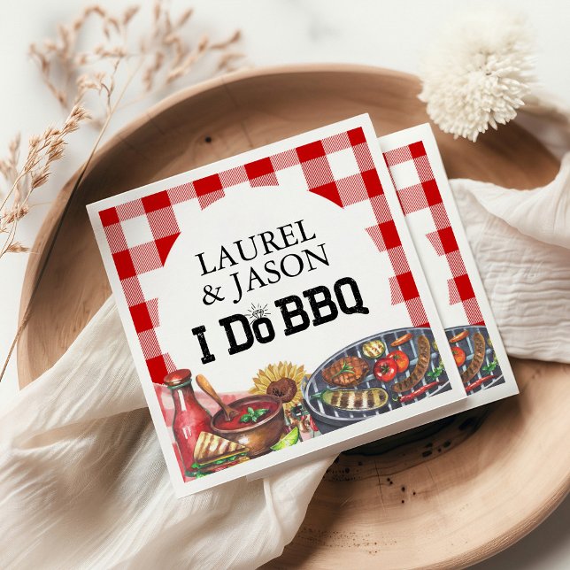 Rustic I Do BBQ Sunflower Engagement Party Napkin (Creator Uploaded)