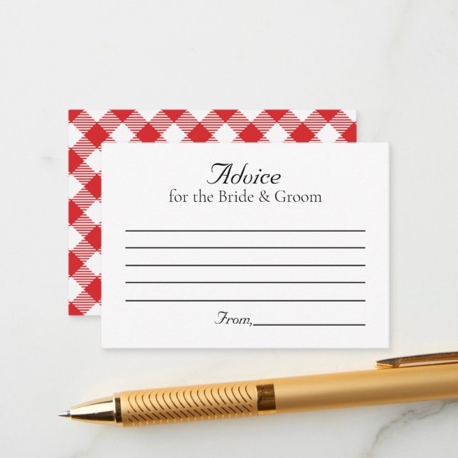 Rustic I DO BBQ Wedding Advice Card (Front/Back In Situ)