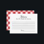 Rustic I DO BBQ Wedding Advice Card<br><div class="desc">Rustic I Do BBQ wedding advice cards with red gingham plaid.</div>