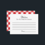 Rustic I DO BBQ Wedding Advice Card<br><div class="desc">Rustic I Do BBQ wedding advice cards with red gingham plaid.</div>